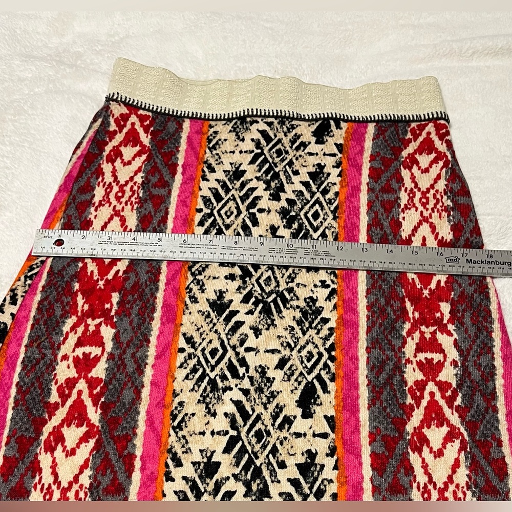 Vanessa Virginia By Anthropology Fair Isle Maxi Sweater Knit Skirt Size M - Picture 6 of 11